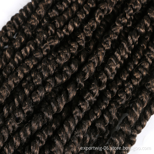 Wholesale Extension Crochet hair Curly TwistSynthetic Braiding Hair pre-twist Passion twist Crochet hair  Locs Ombre  Faux Locs